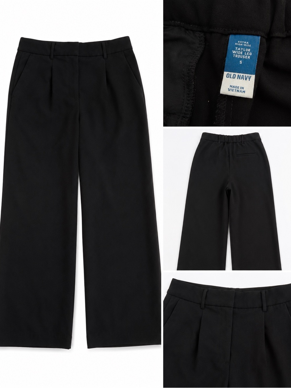 Old Navy Black Extra High-Rise Taylor Wide Leg Trousers